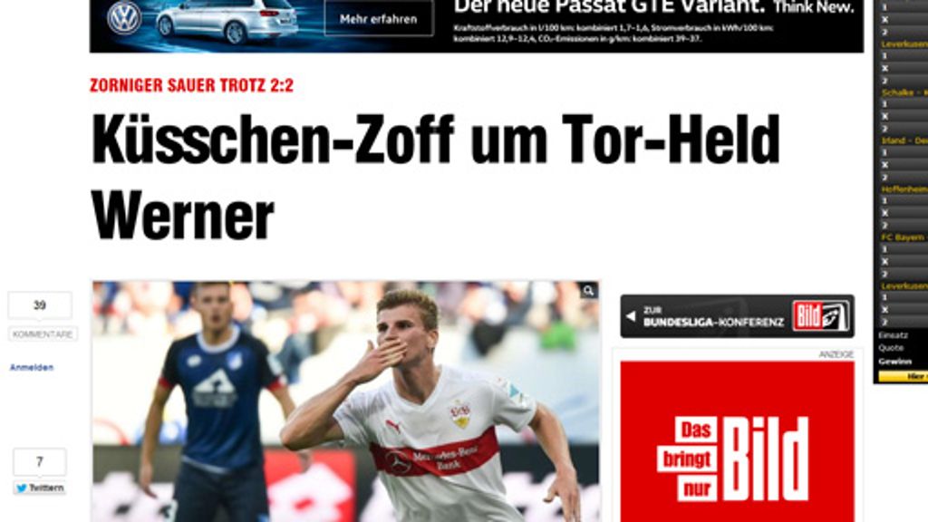 Stuttgart spielt 2:2 bei der TSG Hoffenheim: Die Pressestimmen zum VfB-Spiel