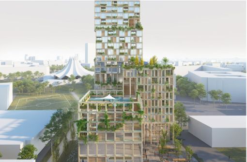 Wie Deutschlands höchstes Holzhaus aussehen soll