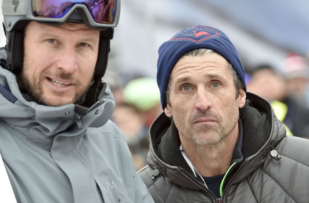 Mittendrin waren auch US-Schauspieler Patrick Dempsey (rechts) und der ehemalige Ski-Fahrer Aksel Lund Svindal.
