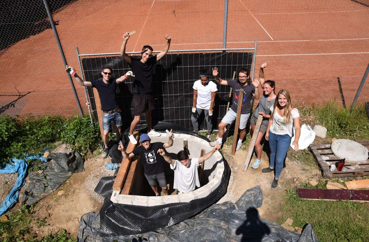 Praktische Erfahrung im Bau von Wasserspeichern haben die Freiwilligen des Stuttgarter Projekts Elrap bereits gesammelt. Mit dem Jugendhaus Zinsholz bauten sie im Frühjahr 2019 in Ostfildern bereits eine Zisterne. Foto: /privat