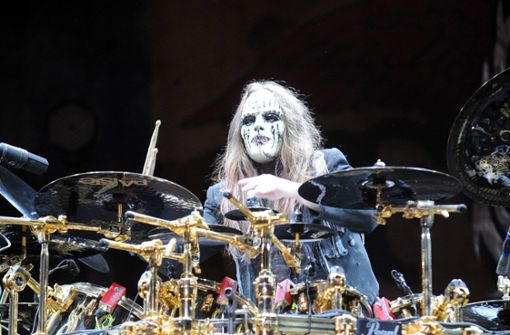 Joey Jordison im Jahr 2009 in Bühnenmaskerade bei einem Slipknot-Konzert in Columbus, Ohio. Foto: imago images/ZUMA Wire