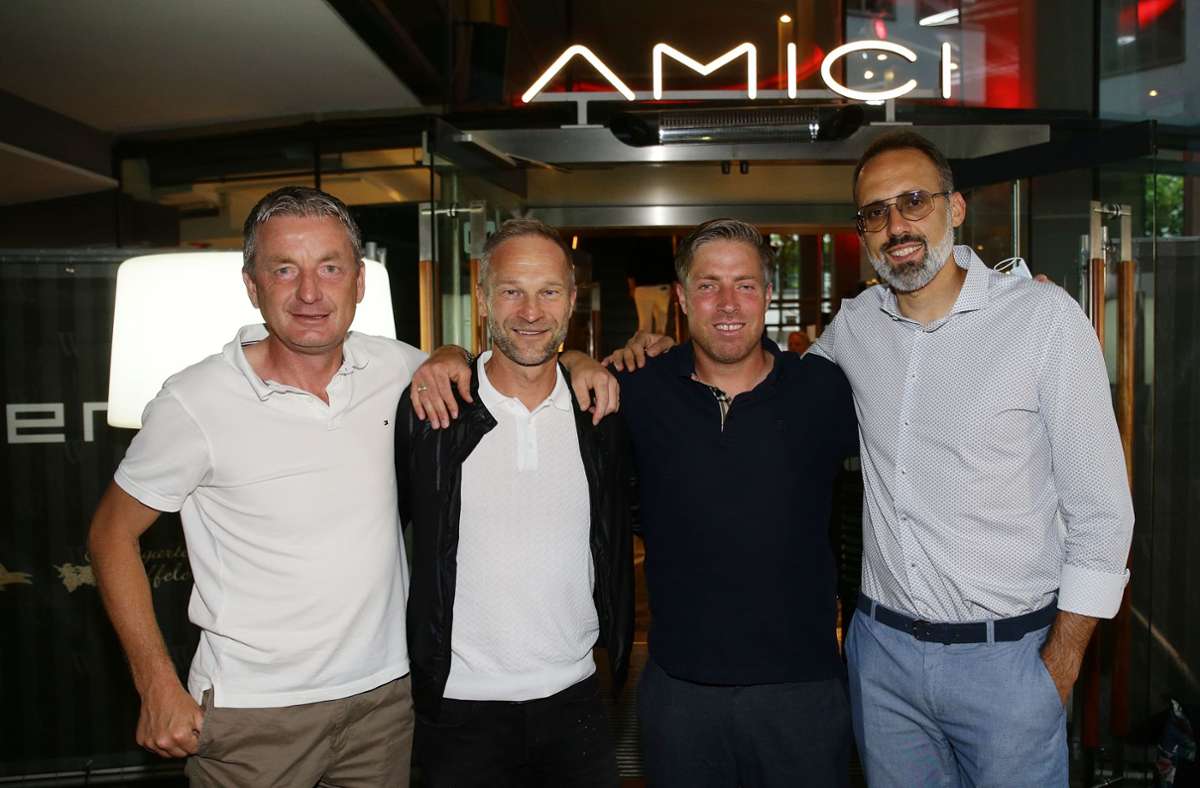 Rainer Widmayer, Uwe Gospodarek, Michael Wimmer und Trainer Pellegrino Matarazzo.