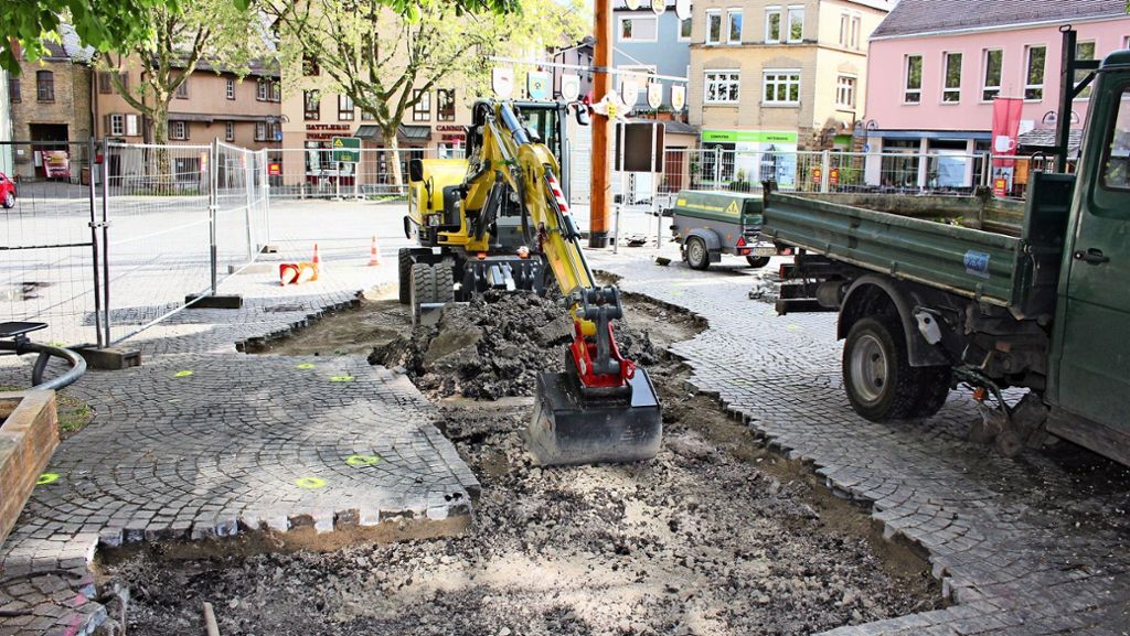 Marktplatz in Bad Cannstatt: Die Baustelle muss erst einmal ruhen