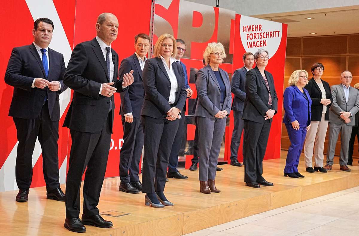 Vorstellung der künftigen SPD-Minister im Willy-Brandt-Haus Foto: dpa/Michael Kappeler