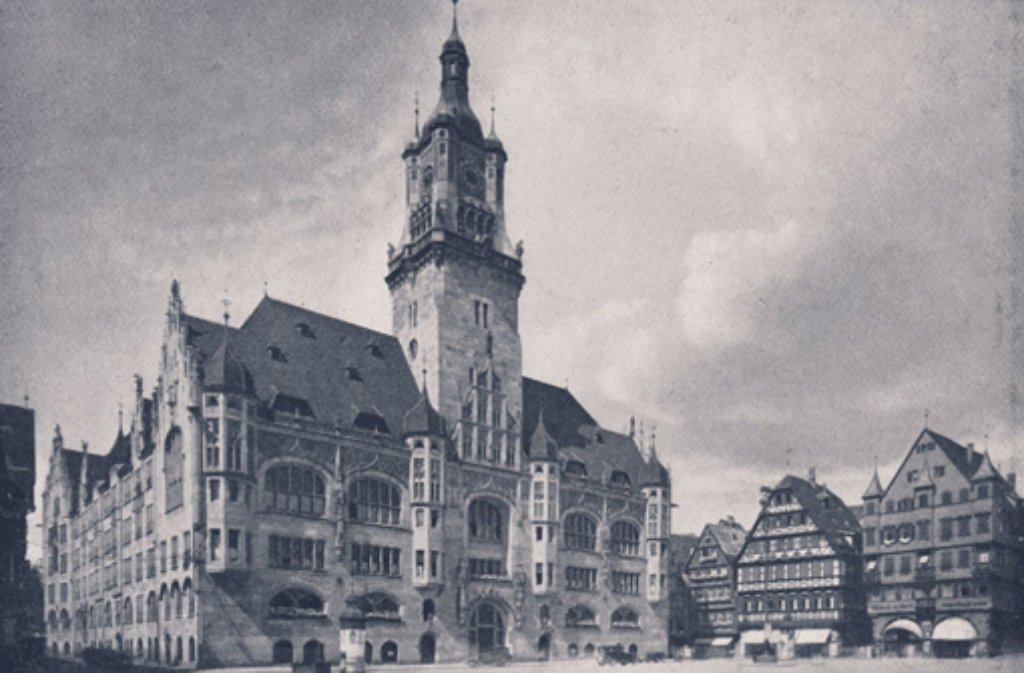 Das alte Stuttgarter Rathaus in den 1930er Jahren. 1944 brannte es nach Bombenangriffen komplett aus. Foto: Matthias Kapaun