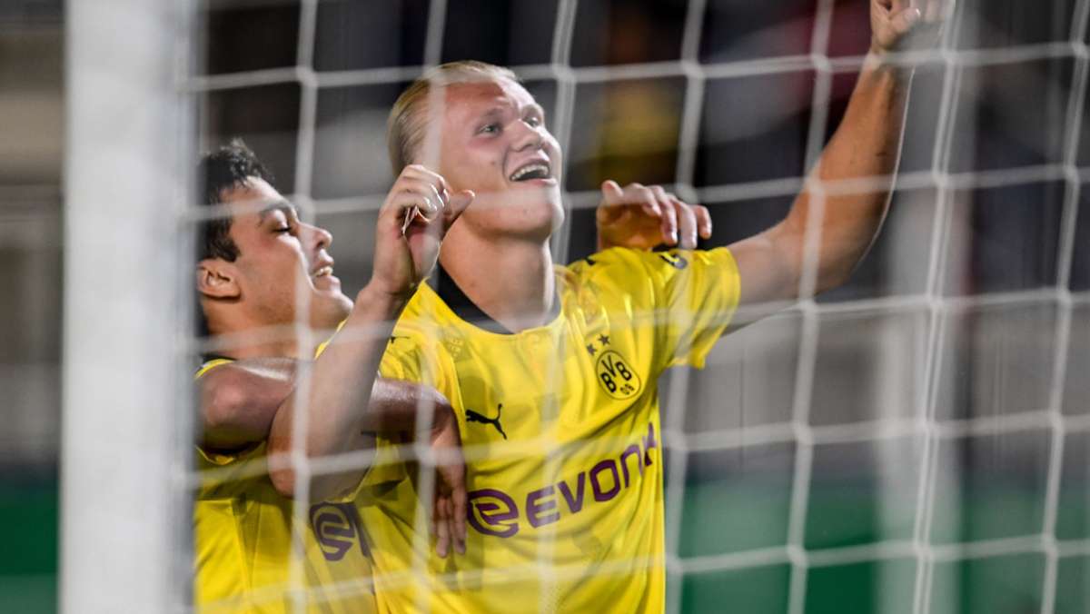 DFB-Pokal: Dreierpacker Haaland schießt Borussia Dortmund in 2. Runde