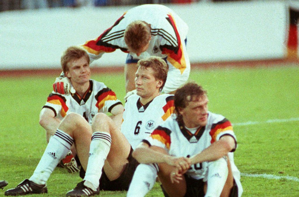 Schwarz-Rot-Gold an den Ärmeln – so erreichte die deutsche Mannschaft bei der EM 1992 in Schweden das Finale.