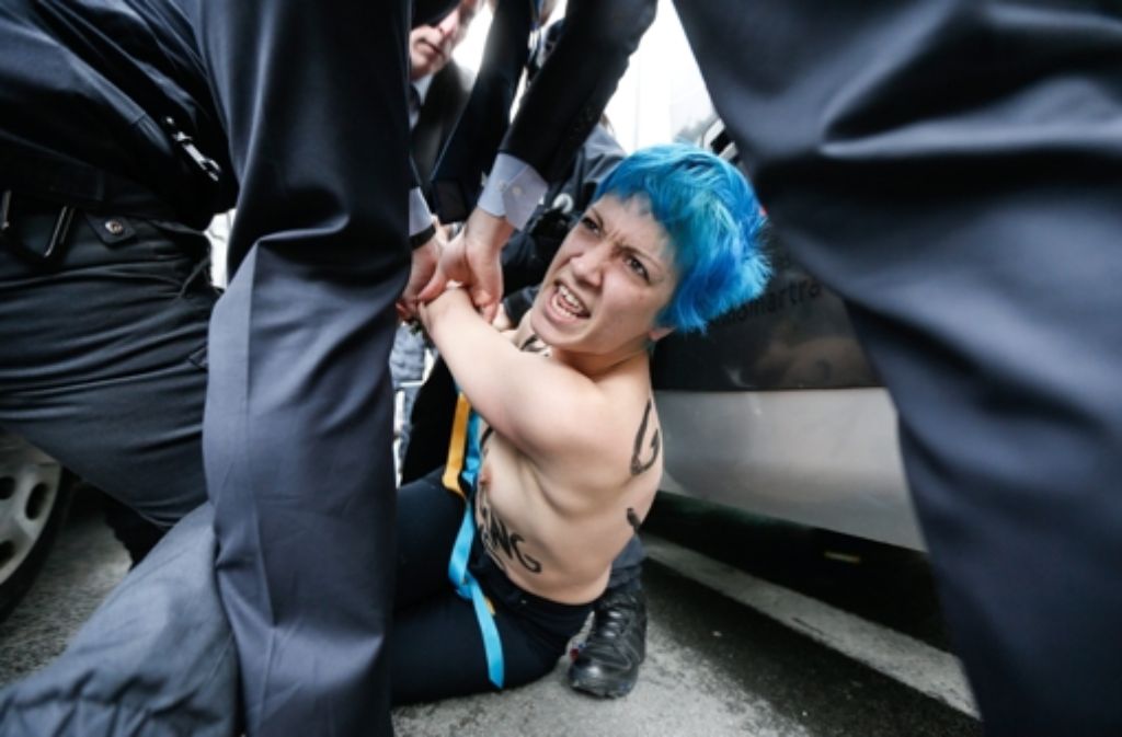 Femen-Protest gegen Wladimir Putin in Brüssel.