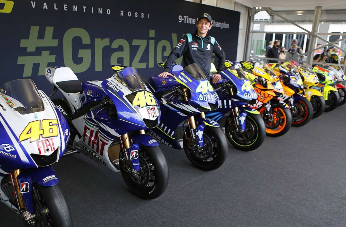Auf diesen neun Motorrädern fuhr Valentino Rossi WM-Titel ein. Einige seiner wichtigsten Rekorde finden Sie in unserer Bildergalerie.