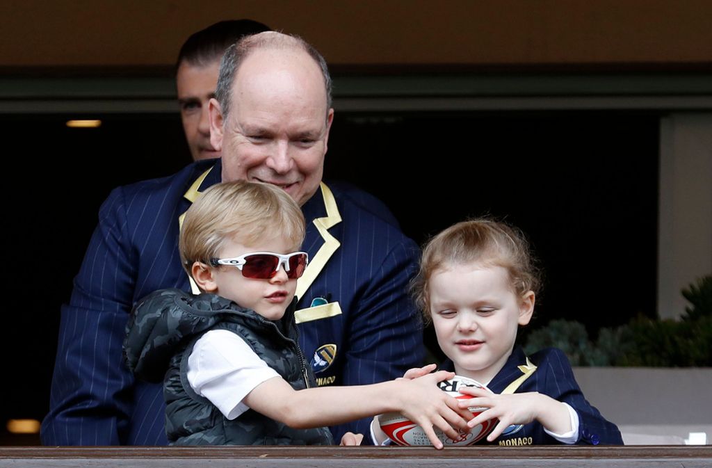 Monacos Fürst Albert mit Prinz Jacques und Prinzessin Gabriella