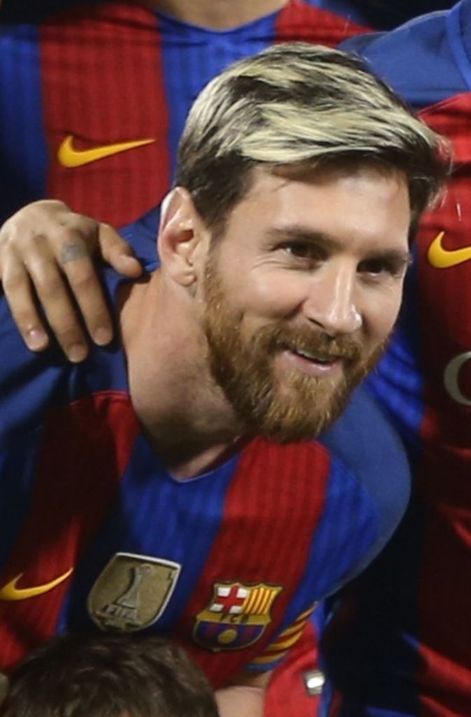 Auch Messi vergriff sich dieses Jahr im Farbtopf – inzwischen sind seine Haare wieder dunkel.