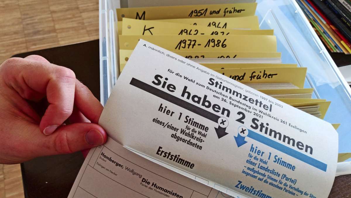 Bundestagswahl 2021: Im Wahllokal in Reichenbach