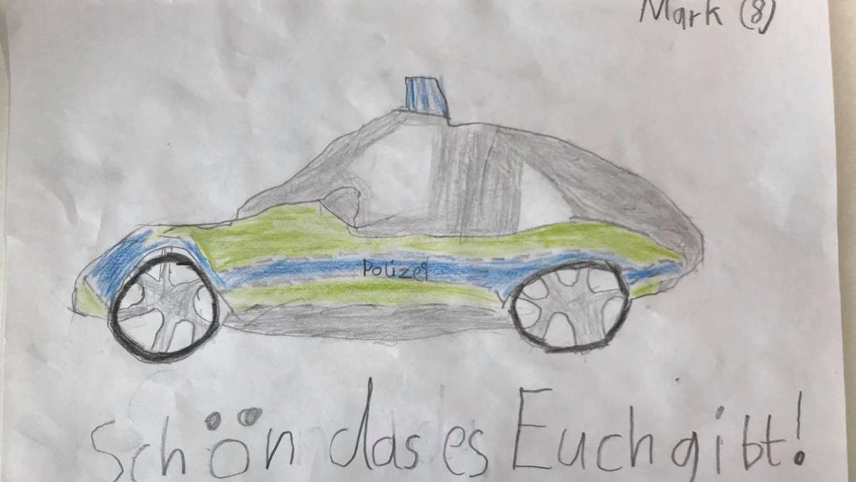 Ludwigsburg: Achtjähriger überrascht Polizei mit selbstgemaltem Bild