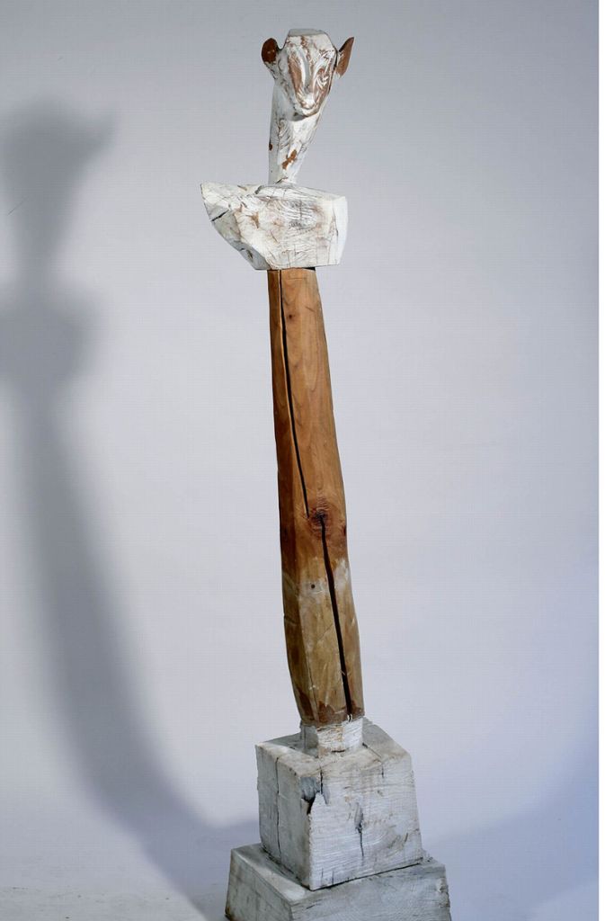 Der Leonberger Künstler erschafft auch Skulpturen, hier ist zum Beispiel „Rehlein“ zu sehen.
