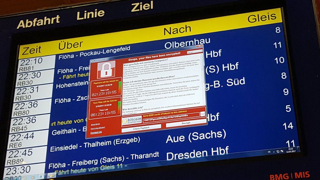 Cyber-Attacke „Wanna Cry“: Angriff legt Bahnanzeigen und Automaten lahm