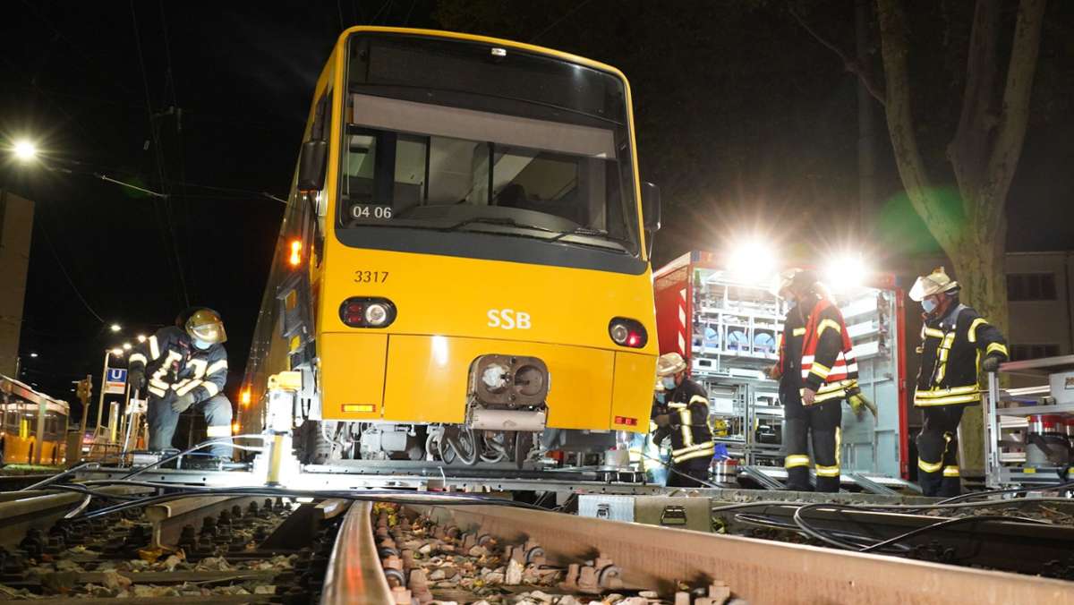Stuttgart-Wangen: Feuerwehreinsatz wegen entgleister Stadtbahn