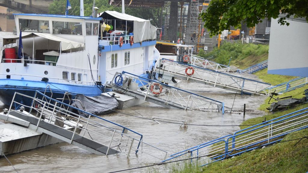 Starkregen in Stuttgart: Der Neckar-Käpt’n kann nicht auslaufen