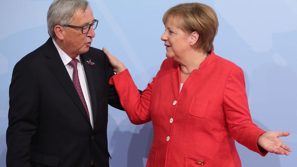 Anruf während Pressekonferenz: Juncker drückt Anruf von Angela Merkel weg