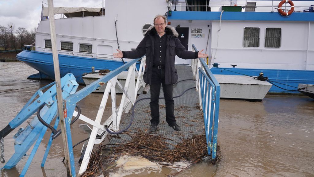 Hochwasser in Stuttgart: Der neue Neckar-Käpt’n bangt um seine Schiffe