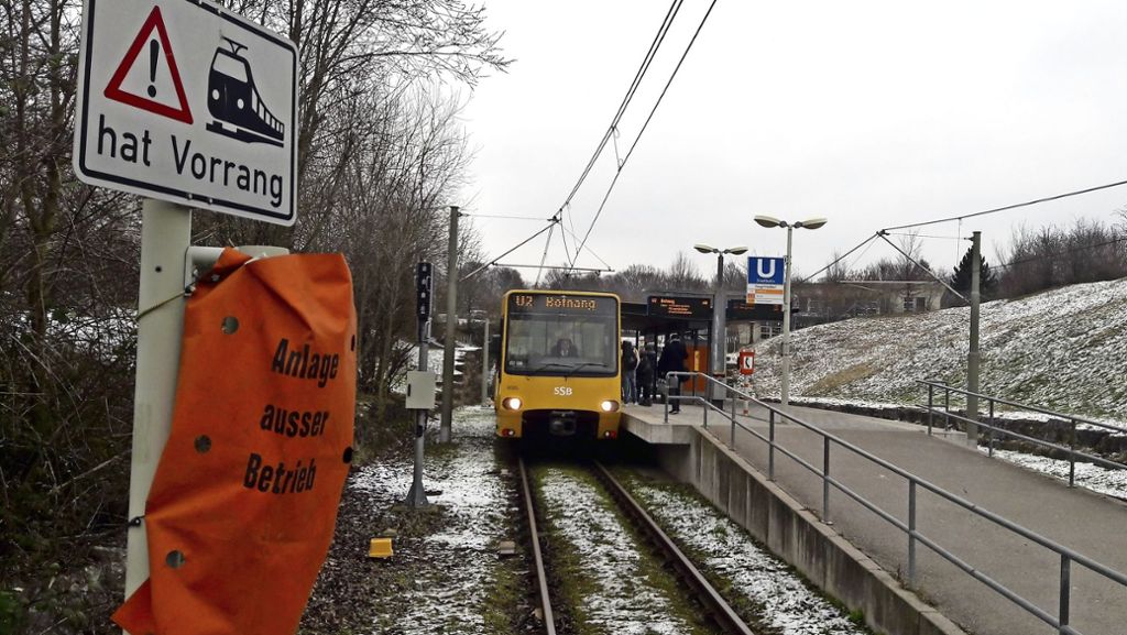 Die Bahn in Bad Cannstatt: Das Springlicht springt nicht