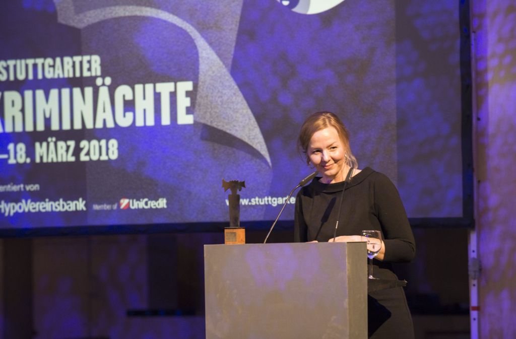 Simone Buchholz bei der Preisverleihung 2018. Foto: Florian Model