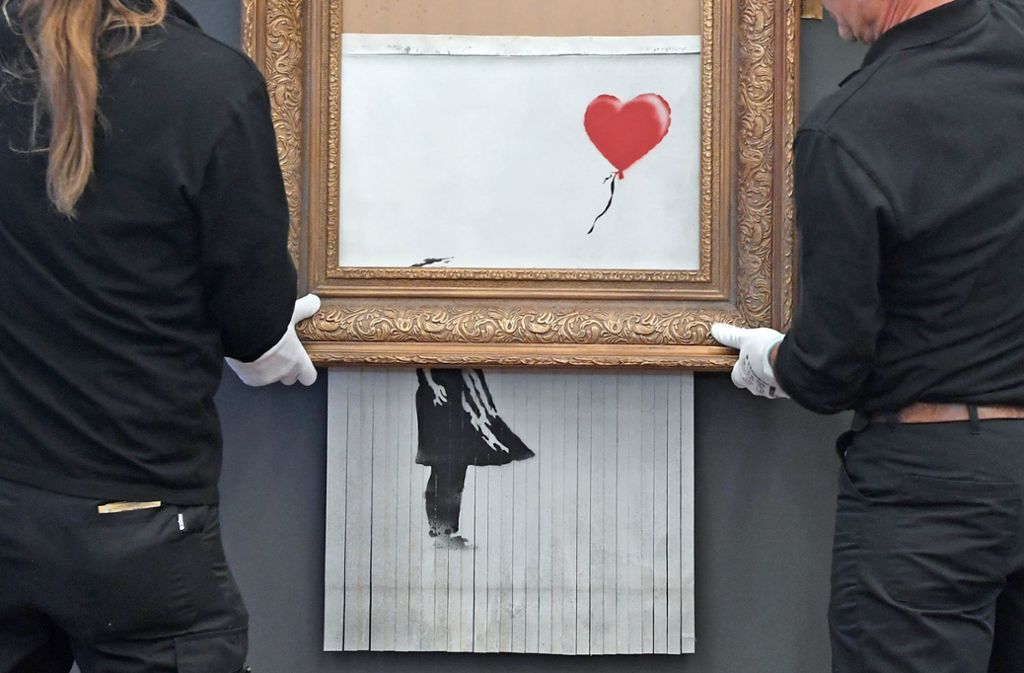 Das Banksy-Bild entstand bei einer medienwirksamen Kunstauktion im Herbst vergangenen Jahres.