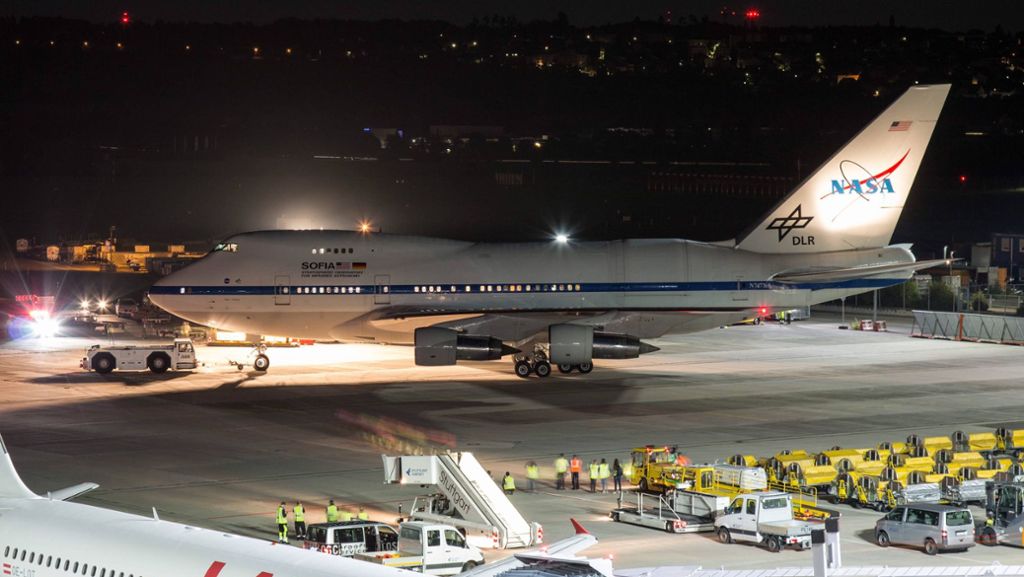 Forschungsflugzeug Sofia gelandet: Die „fliegende Sternwarte“ ist am Flughafen Stuttgart angekommen