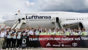 Team Deutschland in Frankfurt empfangen