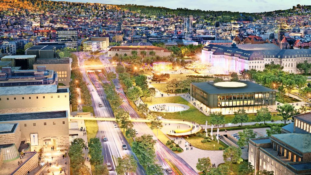 Stadtentwicklung in Stuttgart: Staatsministerium greift Brücken-Idee  über  B 14 auf