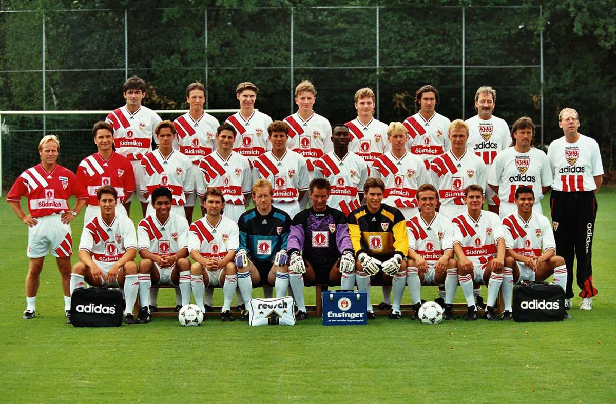 Der VfB vor der Saison 1994/1995 mit Trainer Jürgen Röber.
