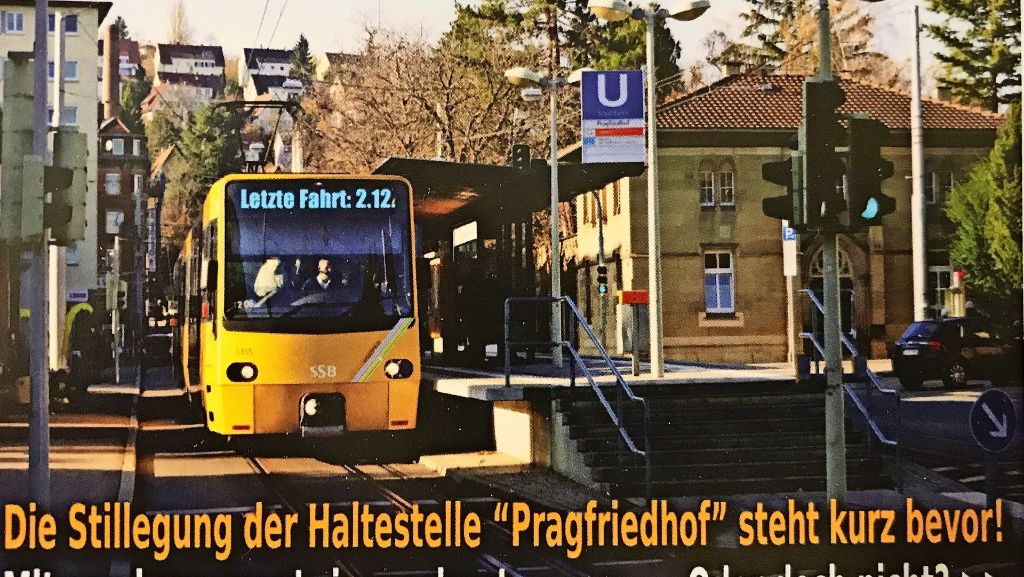 Stadtbahn-Halt Pragfriedhof vor dem Aus: Bürger in Stuttgart-Nord wehren sich mit Protest-Post an OB Kuhn