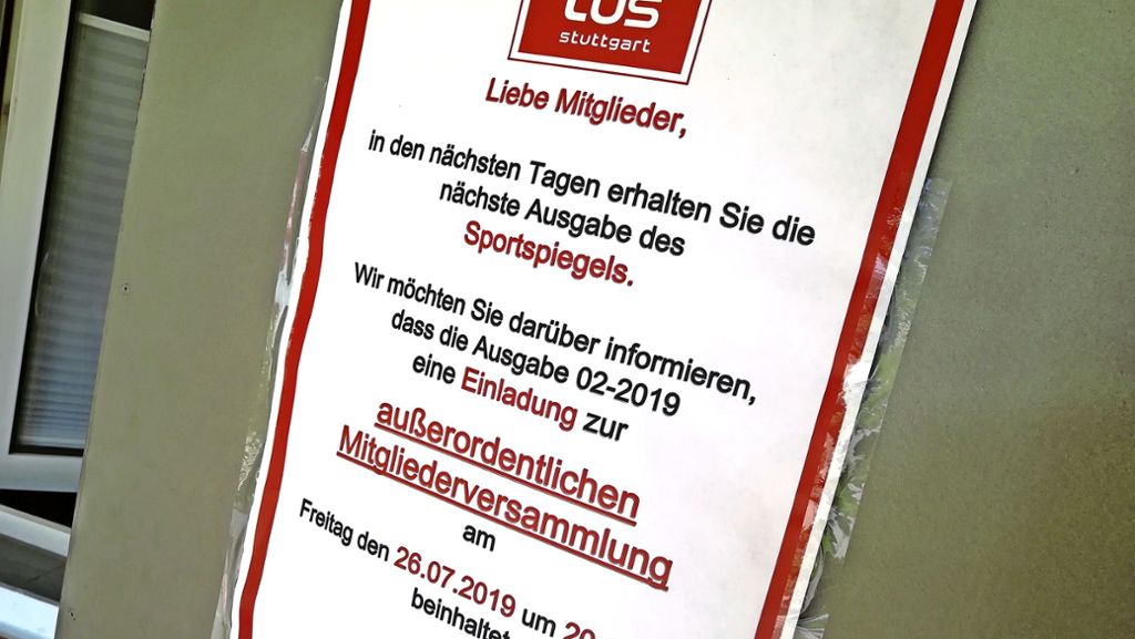 Tus-Sportverein  in Stuttgart-Degerloch: Die Einladung kommt auf den  letzten Drücker