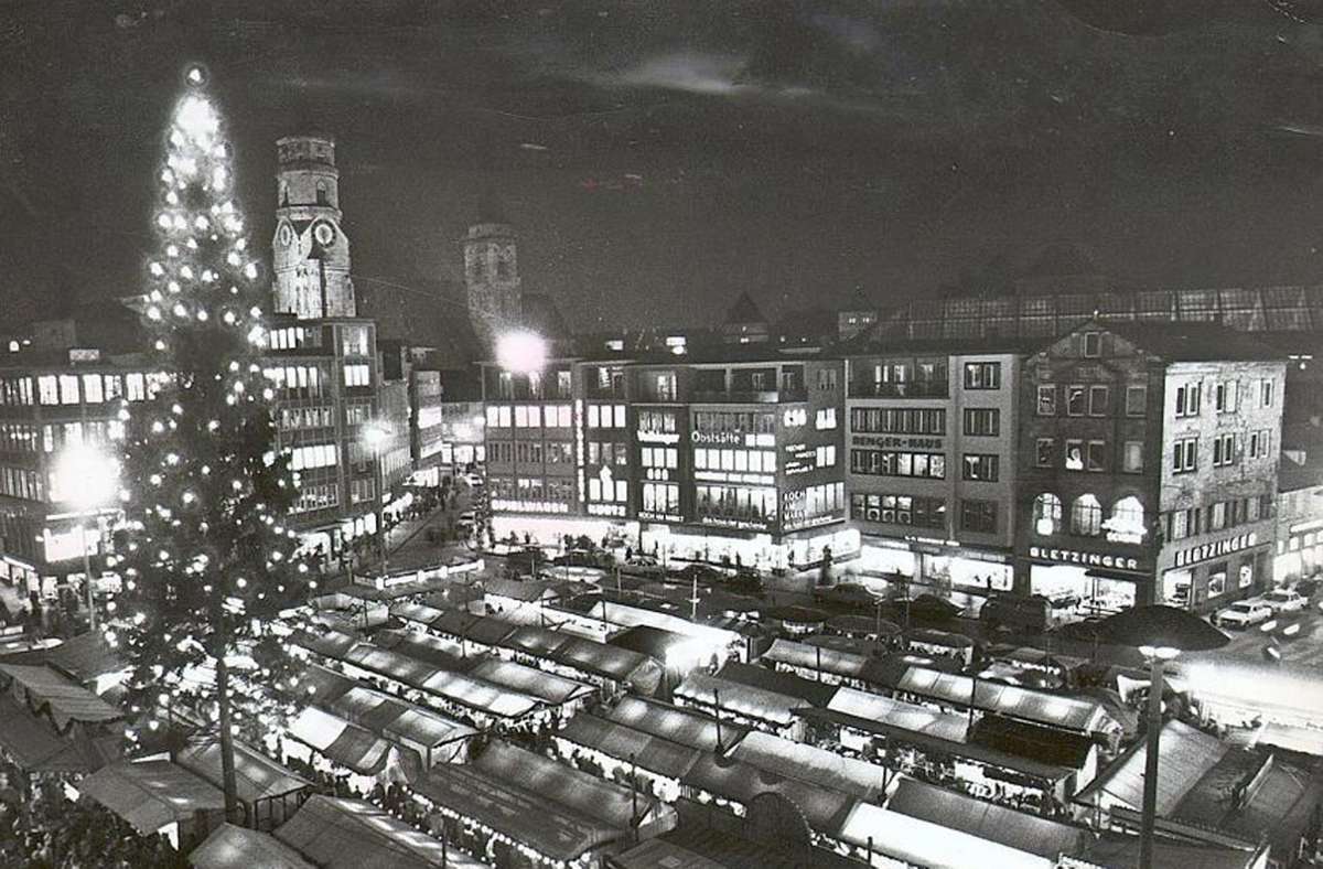 Der Weihnachtmarkt im Jahr 1971.