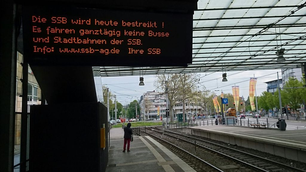 Verdi-Warnstreik bei der SSB: Busse und Stadtbahnen stehen in Stuttgart still