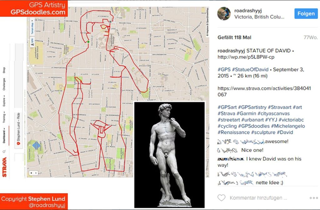 Mit nur 26 Kilometern „zeichnete“ er die Statue des Davids.