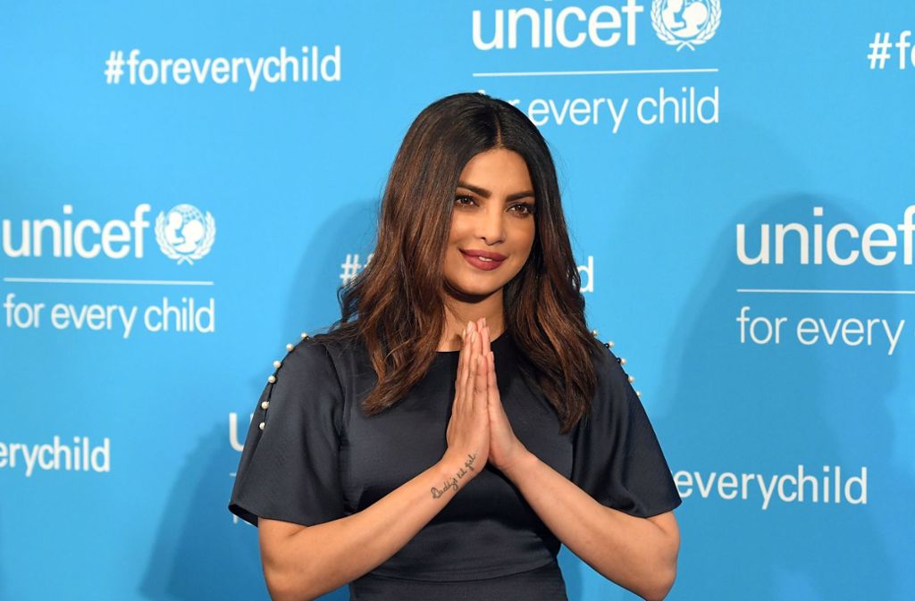 Die indische Schauspielerin Priyanka Chopra setzt sich seit 2010 für das Kinderhilfswerk der Vereinten Nationen ein.