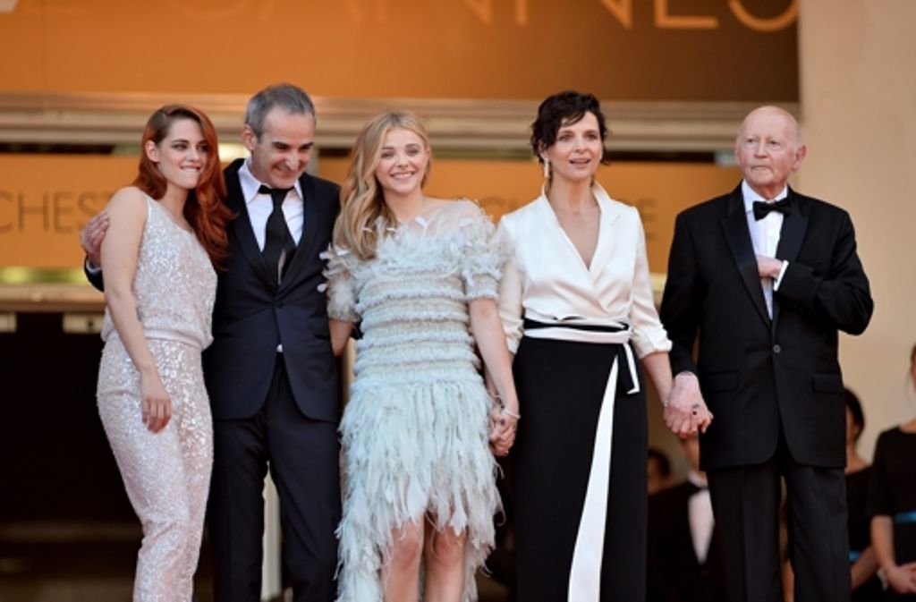 Von links: Kristen Stewart, Olivier Assayas, Chloe Grace Moretz, Juliette Binoche und Gilles Jacob