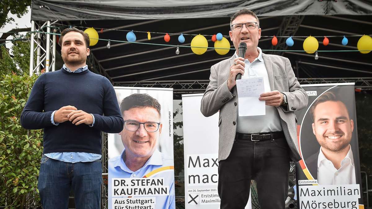 Wahlkampfauftakt in Biergarten: Stuttgarter CDU-Kandidaten versprechen 120 Prozent für Laschet