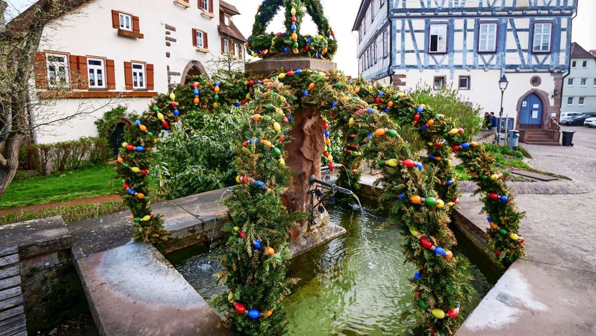 Osterbrunnen im Altkreis Leonberg: Hunderte Eier verschönern die Brunnen