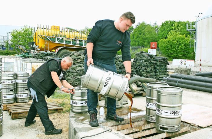 1500 Liter Bier für die Bio-Methananlage
