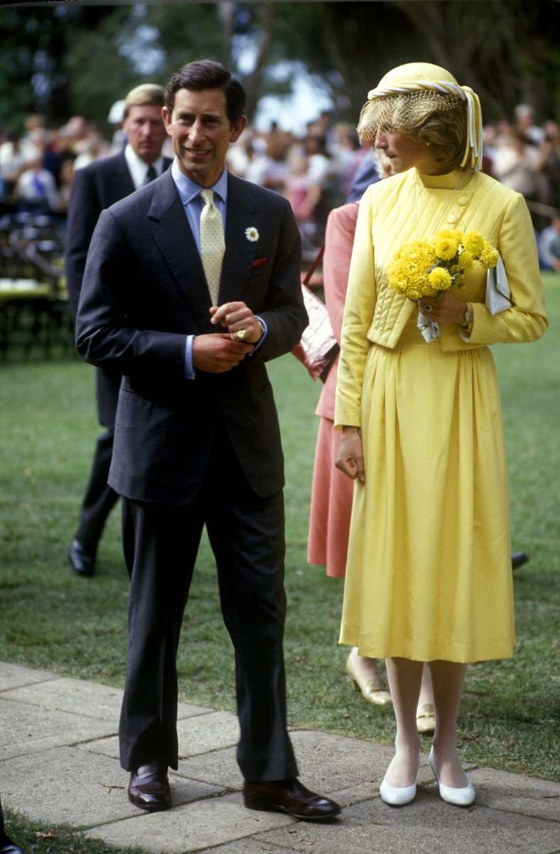 1983: Zartes Gelb – Prinzessin Diana bei einem Besuch in Neuseeland.