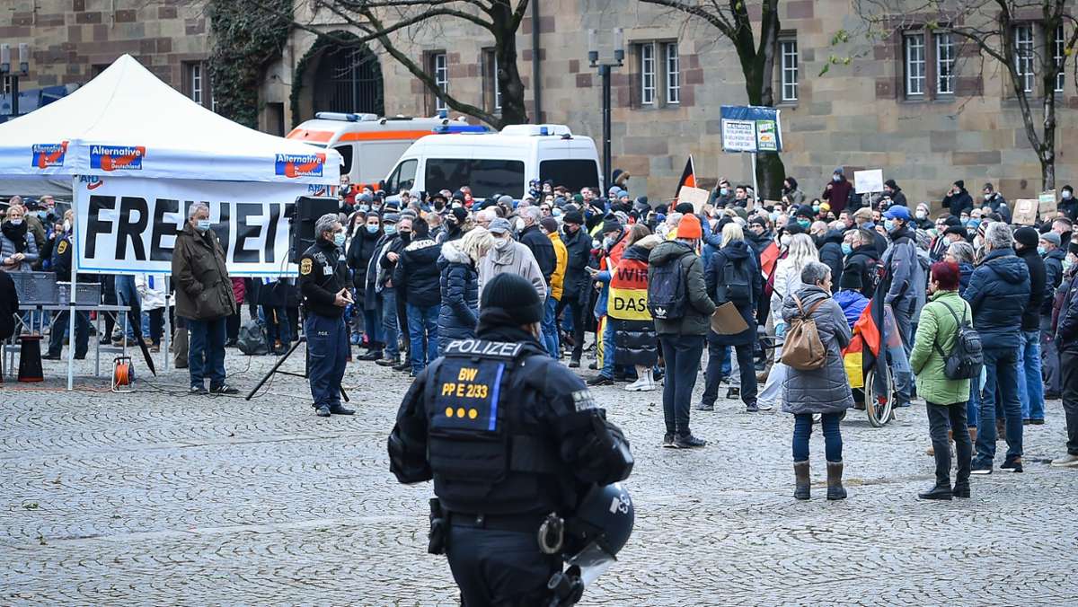 Demonstration in Stuttgart: Die AfD sieht keine Pandemie