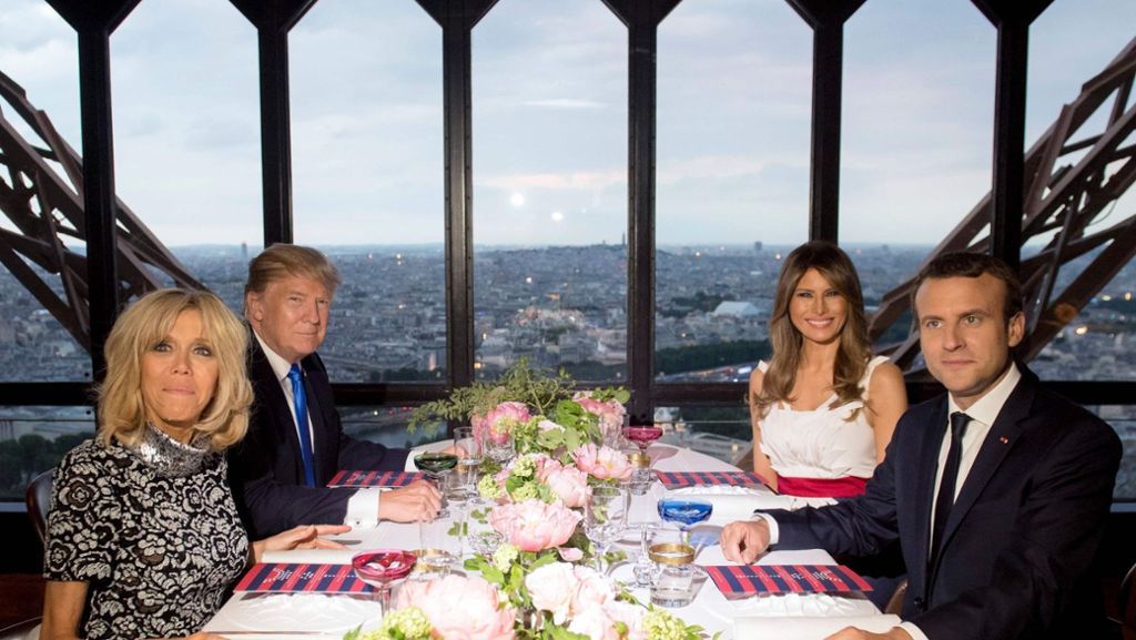 Donald Trump in Frankreich: Dinner im Eiffelturm für US-Präsident und Frau Melania