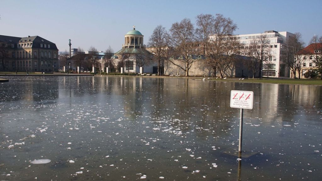 Zugefrorene Seen in Stuttgart: Betreten verboten – und das aus gutem Grund