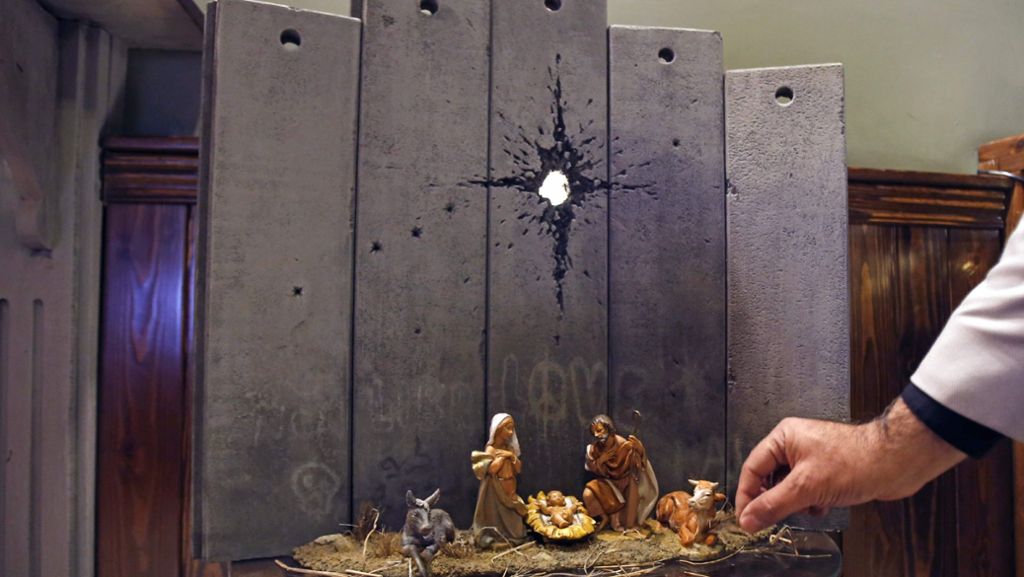 Streetart-Künstler Banksy: Neues Kunstwerk zeigt Heilige Familie im Nahost-Konflikt