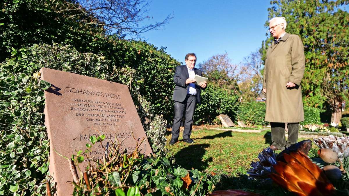 Sanierung auf dem Neuen Friedhof in Korntal-Münchingen: Der Grabstein der Hesses ist wie neu