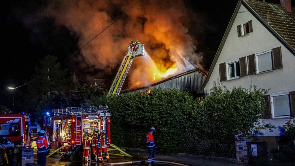 Hausbrand in Filderstadt-Sielmingen: Die Flammen breiteten sich rasend schnell aus