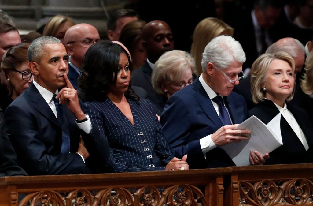 Barack und Michelle Obama neben Bill und Hillary Clinton (von links)