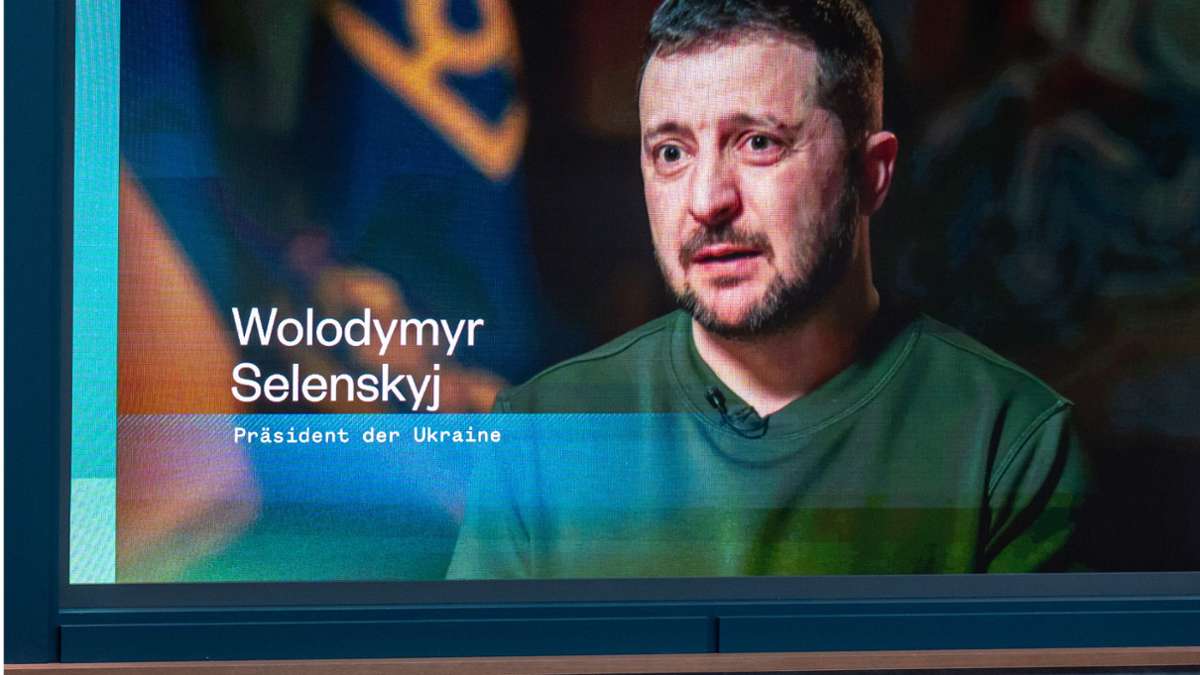 ARD-Talkshow „Caren Miosga“: Wolodymyr Selenskyj: „Olaf ist ein Leader in Europa“