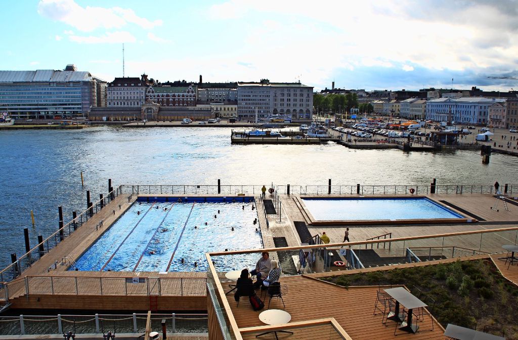 Kühles Idyll: das Hafenschwimmbecken in Helsinki Foto: prz